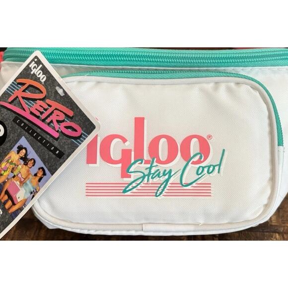 Vintage Igloo Retro Collection Stay Cool 90’s Teal /Pink Cooler Fanny Pack NWT - Picture 7 of 15